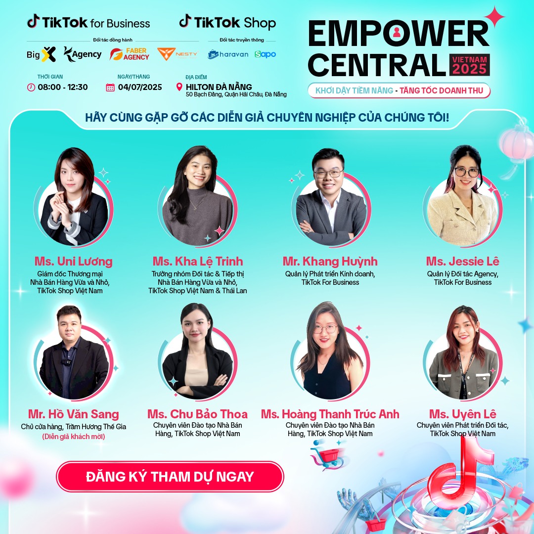 KAGENCY & ECOM ACADEMY ĐỒNG HÀNH CÙNG SỰ KIỆN TIKTOK EMPOWER CENTRAL VIETNAM 2025: KHƠI DẬY TIỀM NĂNG – TĂNG TỐC DOANH THU